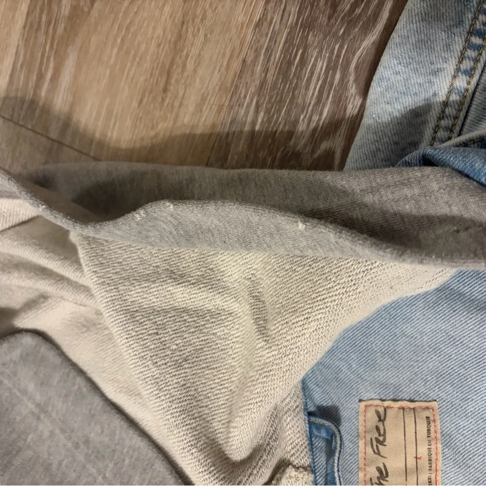 Free People Brando Cropped hooded Denim Jacket - Picture 3 of 4